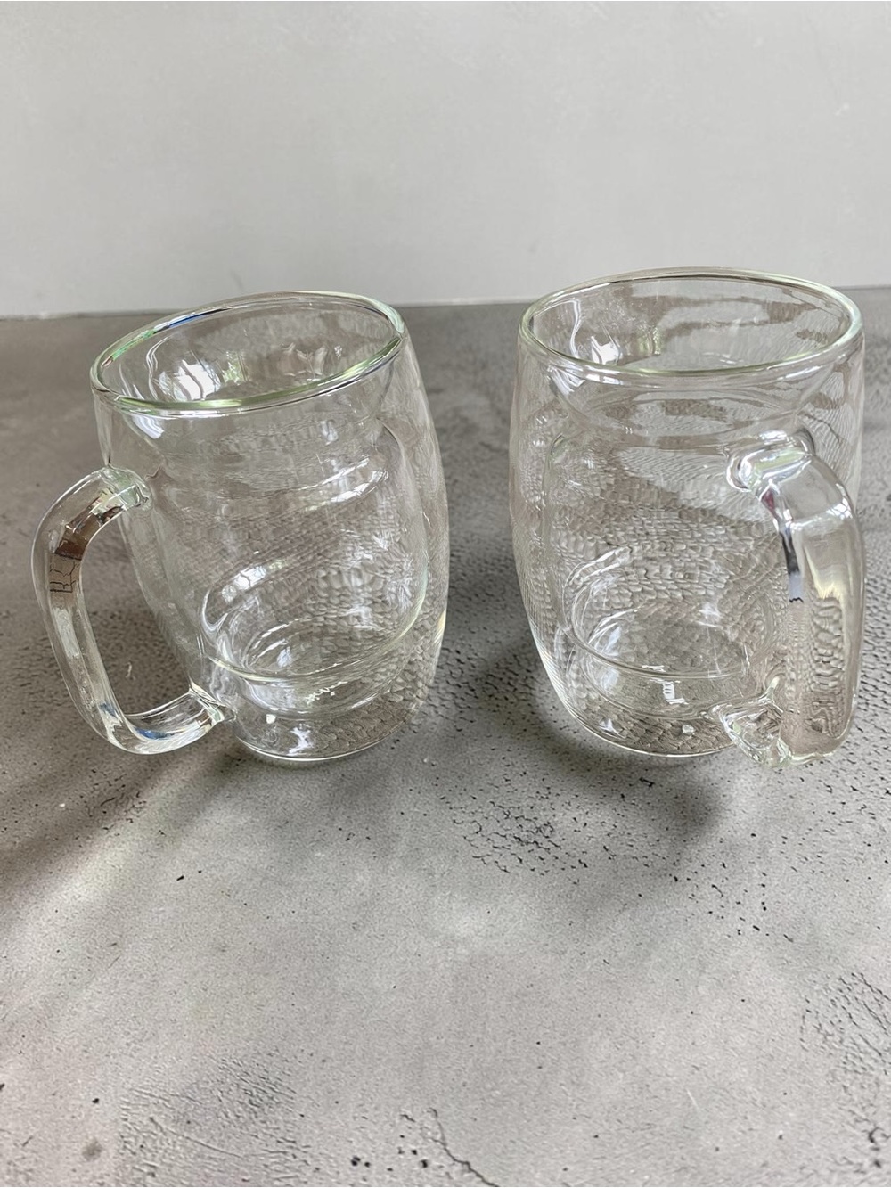 JOY JOLT Cadus Glass  Double Wall Insulated Coffee Mugs Set Of 2